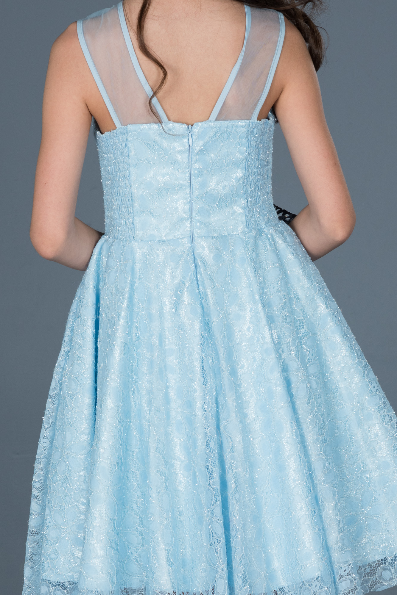 Robe de Soirée Enfants Courte Bleu ABK541 Abiyefon