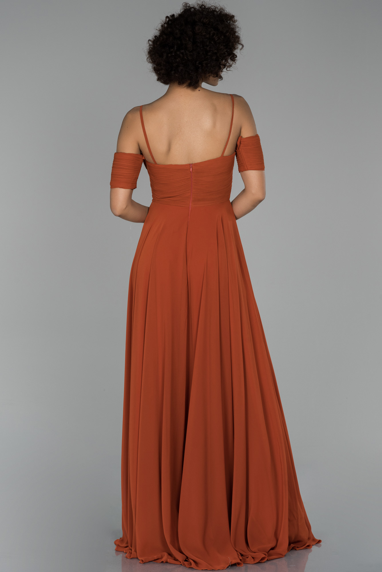 Robe de Soirée Longue Marron clair ABU1526