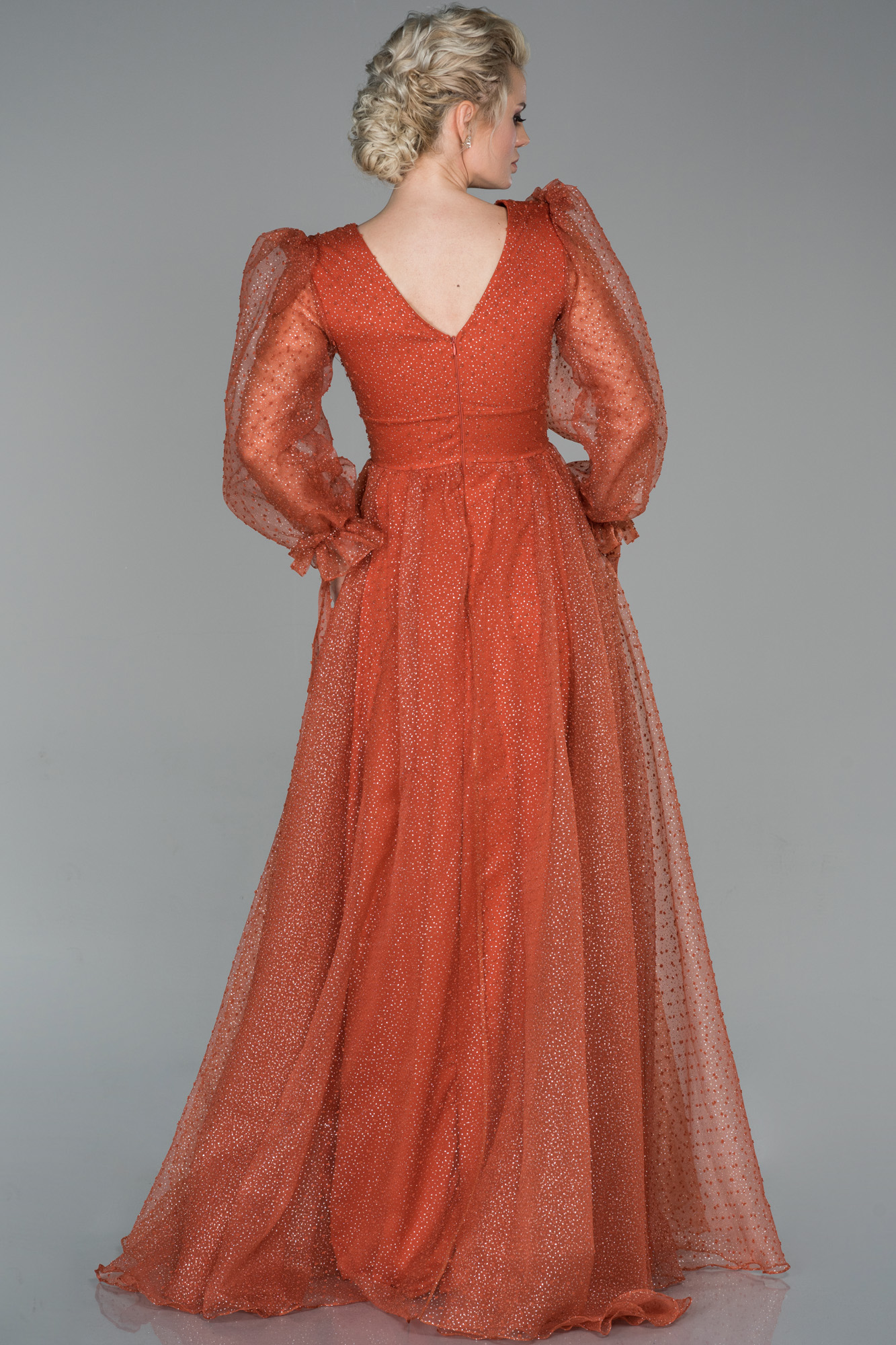 Robe de Soirée Longue Marron clair ABU1640