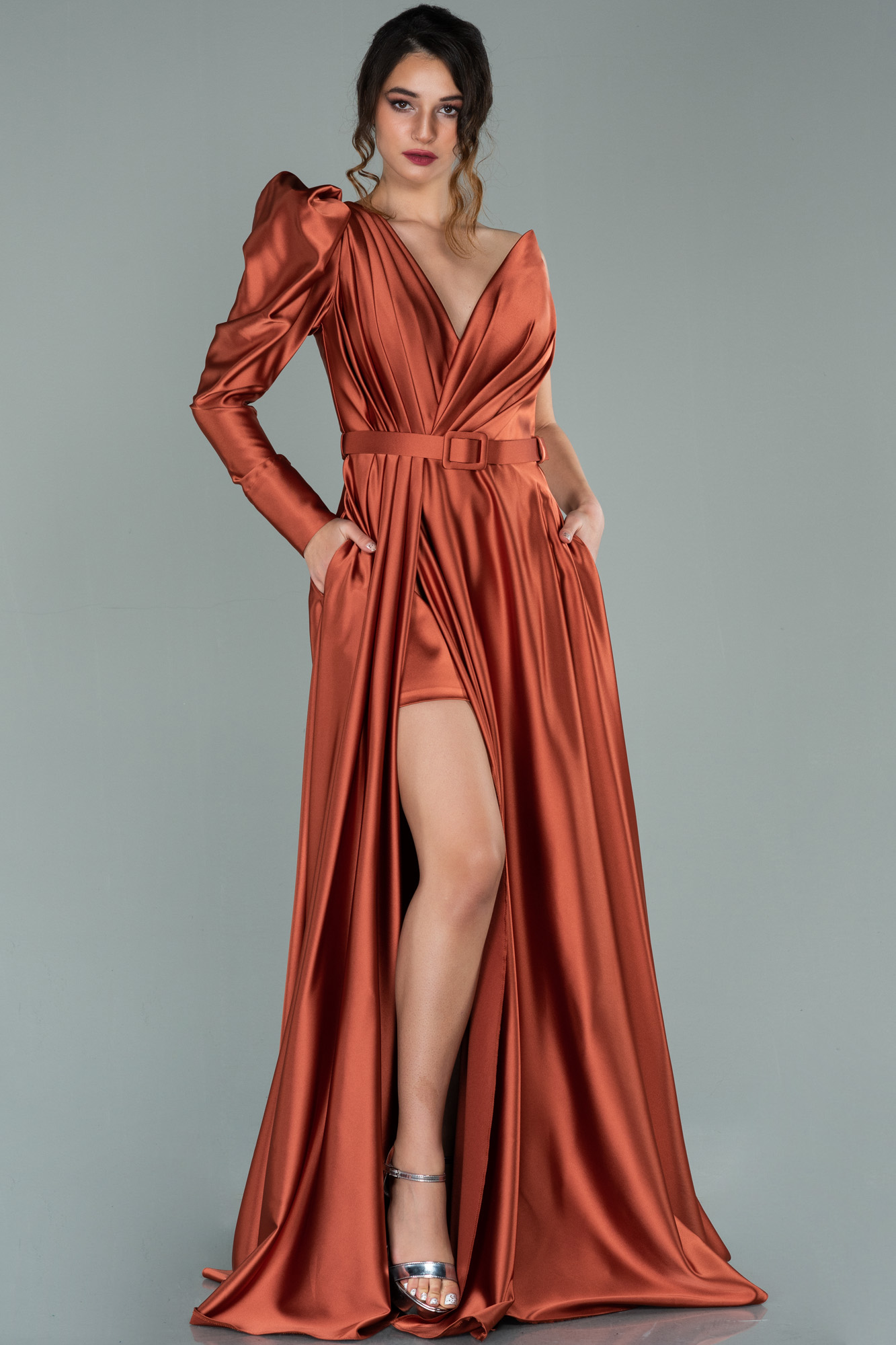 Robe 2025 satin marron