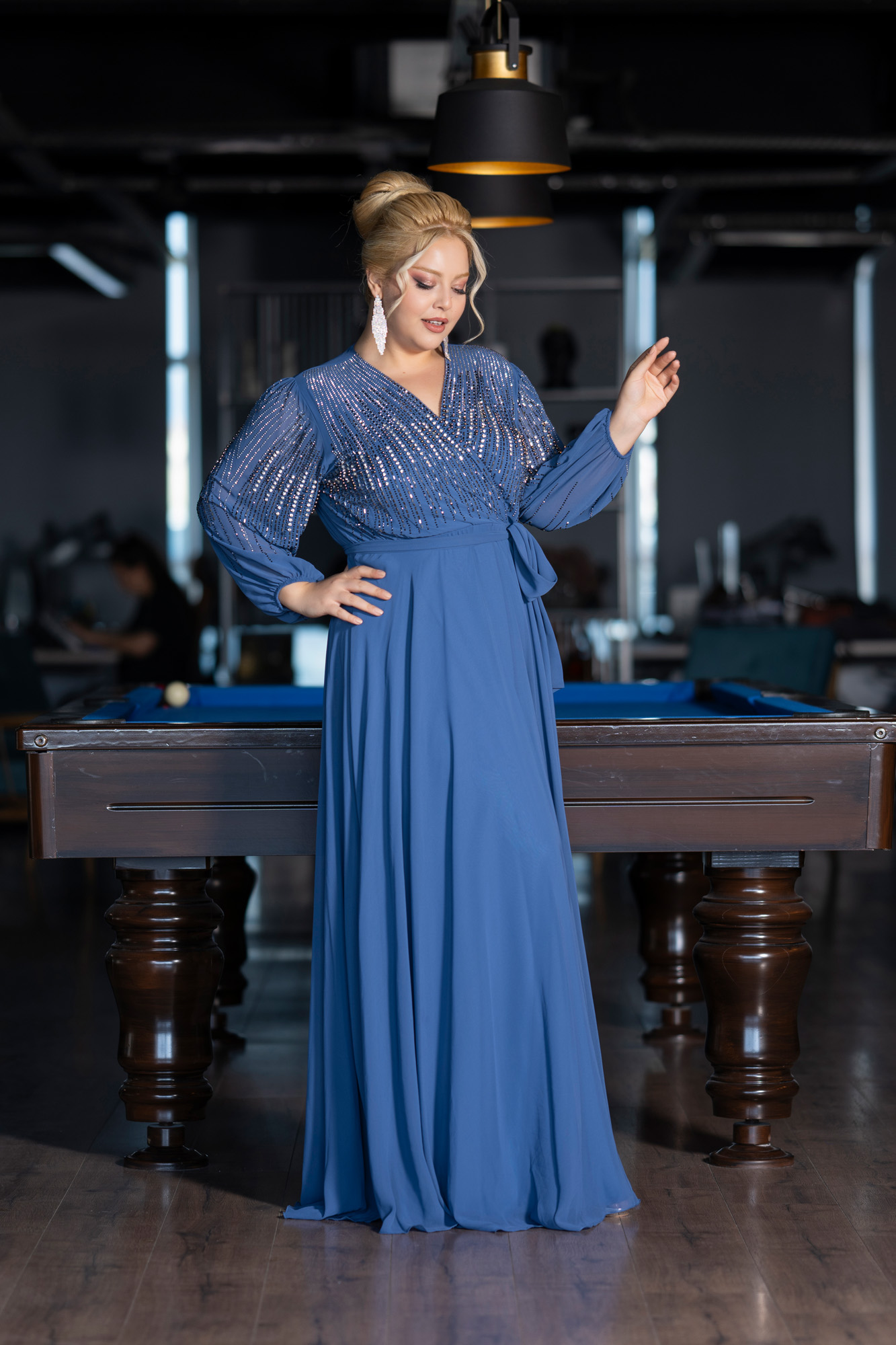 Robe indigo à imprimé petits cœurs I.Code