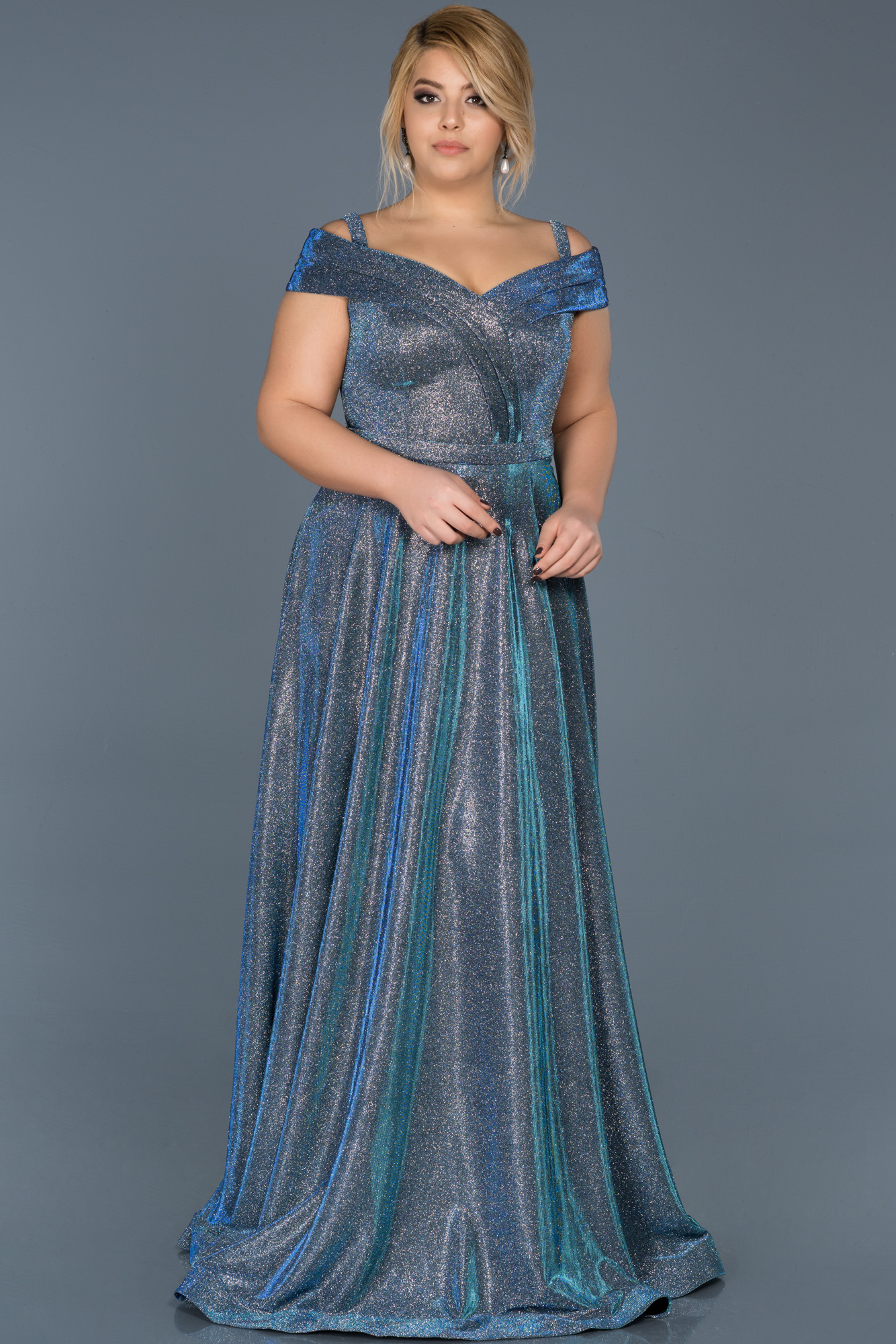 Robe longue femme dégradé rouge turquoise soirée été