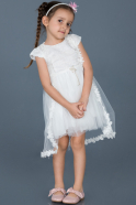 Robe de Soirée Enfants Courte Blanc ABK536