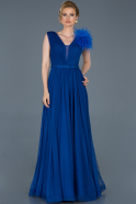 Robe de Fiançaille Longue Bleu Saxe ABU810