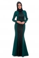 Robe De Soirée Hijab Émeraude S4131
