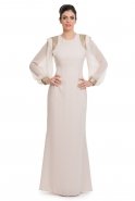 Robe De Soirée Hijab Blanc S3544