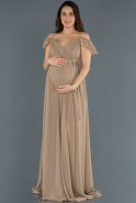 Long Mink Pregnancy Evening Dress ABU756