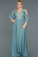 Robe de Soirée Grande Taille Longue Turquoise ABU1147