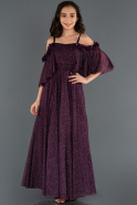 Robe de Soirée Enfants Longue Violet Foncé ABU1233