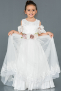 Robe de Soirée Enfants Longue Blanc ABU1296