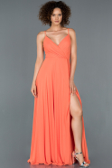 Peach Color Long Prom Gown ABU1305