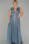Robe Grande Taille Longue Turquoise ABU1463