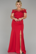 Robe Grande Taille Longue Rouge ABU1459