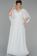 Robe de Soirée Grande Taille Longue Blanc ABU1531