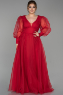 Robe de Soirée Grande Taille Longue Rouge ABU1617