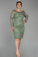 Robe Grande Taille Courte Lacé Turquoise ABK946