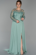 Robe de Soirée Grande Taille Longue Turquoise ABU1124