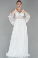 Robe de Soirée Longue Blanc ABU1708