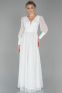 Robe de Soirée Longue Blanc ABU1796