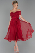 Midi Red Invitation Dress ABK482