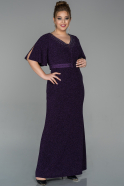 Robe Grande Taille Longue Violet ABU1806