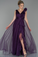 Robe de Soirée Longue Violet Foncé ABU1815