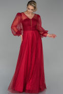 Robe de Soirée Longue Rouge ABU1841