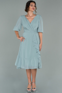Short Turquoise Chiffon Invitation Dress ABK483