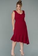 Robe Grande Taille Courte Rouge ABK1021