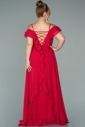 Robe Grande Taille Longue Mousseline Rouge ABU1892