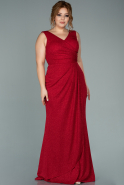 Robe Grande Taille Longue Rouge ABU1936