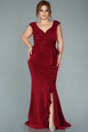 Robe Grande Taille Longue Rouge ABU1928