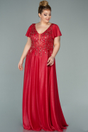 Robe Grande Taille Longue Rouge ABU2072