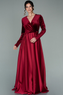 Robe de Soirée Longue Rouge Bordeaux ABU2152