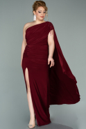 Robe de Soirée Grande Taille Longue Rouge Bordeaux ABU2123
