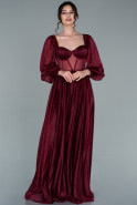 Robe de Soirée Longue Rouge Bordeaux ABU2141