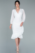 Robe de Cérémonie Midi Blanc ABK1314