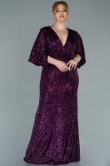 Robe de Soirée Grande Taille Longue Violet ABU2313