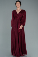 Robe de Soirée Longue Rouge Bordeaux ABU2359