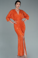 Robe de Soirée Longue Squameuse Orange ABU2400