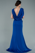 Robe de Fiançaille Longue Satin Bleu Saxe ABU2364
