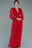 Robe de Soirée Longue Rouge ABU2372