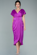 Fuchsia Short Satin Invitation Dress ABK1107