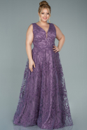 Long Lavender Plus Size Evening Dress ABU2537