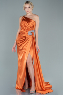 Robe De Soirée Satin Longue Orange ABU2465