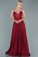 Robe de Soirée Longue Rouge Bordeaux ABU2551