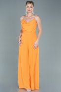 Robe de Cérémonie Longue Mousseline Orange ABT081