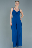 Robe de Cérémonie Longue Mousseline Bleu Saxe ABT081