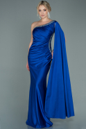Robe de Soirée Longue Bleu Saxe ABU2663