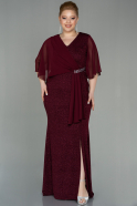 Robe de Soirée Grande Taille Longue Rouge Bordeaux ABU2979